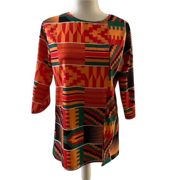 African Women Clothes Dashiki Top Traditional Print Clothing Size Large - Picture 4 of 10